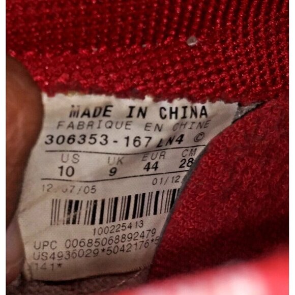 SINGLE SHOE Nike Air Force 1 Size 10 Varsity White Red 306353-167 REPLACEMENT - Picture 8 of 8